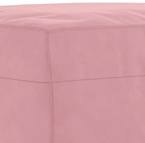 3 pcs conjunto de sofás com almofadões veludo rosa