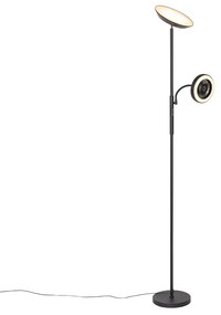 Candeeiro de pé com ventilador preto incl. LED 2700K - 4000K - Dores Moderno