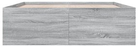 Estrutura de cama 160x200 cm derivados de madeira cinza sonoma