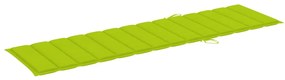 Espreguiçadeiras 2 pcs c/ almofadão verde brilhante teca maciça