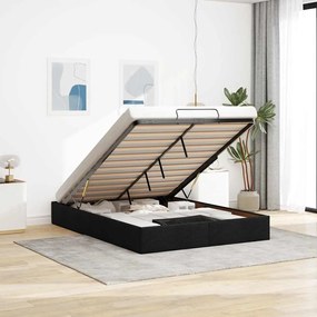 vidaXL Estrutura de cama otomana sem colchão 140x200 cm tecido preto