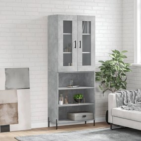 vidaXL Armário alto 69,5x34x180 cm derivados de madeira cinza cimento