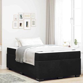 vidaXL Estrutura de cama com colchão Preto 120 x 200 cm Veludo