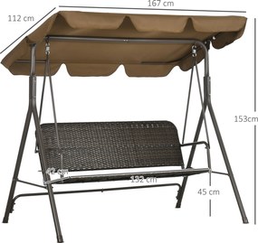 Banco Baloiço de Jardim Baloiço de Exterior com Toldo Ajustável Assent