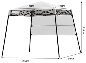 Tenda com abertura automática e pernas inclinadas 182 x 182 cm de proteção solar para exterior branco