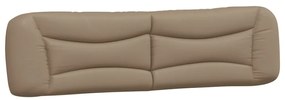 Estrutura cama c/ luzes LED 200x200 cm couro artif. cappuccino
