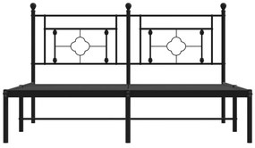 Estrutura de cama com cabeceira 160x200 cm metal preto