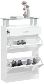 Sapateira 63x24x104 cm derivados de madeira branco brilhante