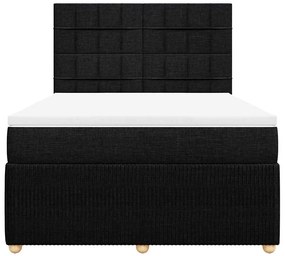 Cama com molas/colchão 140x190 cm tecido preto