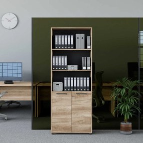 Estante "Noceto" - Nogueira Clara - 72x187x34cm - Design Moderno