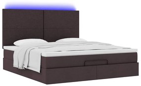 Estrutura de cama otomana com colchão 180x200cm castanho escuro