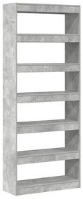 Armário/Divisor de Ambiente Cinza Betão 80x30x198 cm