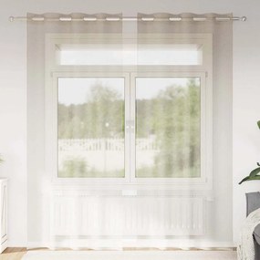 Cortinas com cortinas 2 pcs Areia 140 x 260 cm Poliéster