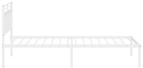 Estrutura de cama com cabeceira 100x200 cm metal branco