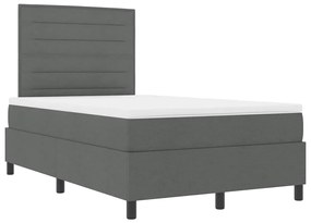 Cama com Estrado, Colchão e LED, Cinza Escuro, 120 x 190 cm