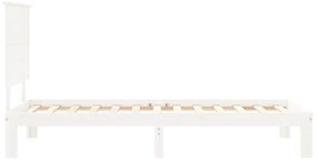 Cama sem colchão 90x200 cm madeira de pinho maciça branco