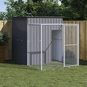 vidaXL Galinheiro com anexo 165x251x181 cm aço galvanizado antracite