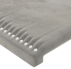 Cabeceira de cama c/ abas veludo 93x23x78/88 cm cinzento-claro