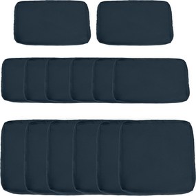Outsunny Conjunto de 14 Capas de Substituição para Almofadas de Sala de Jardim - 6 Capas para Almofadas de Assento, 8 Capas para Almofadas de Encosto Azul | Aosom Portugal