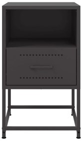 Mesas de cabeceira 2 pcs 36x39x60,5 cm aço preto