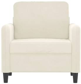 Poltrona 60 cm veludo cor creme