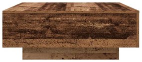 Mesa de Centro vidaXL com Luzes LED Madeira Antiga 80x80x31 cm