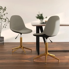 vidaXL Cadeiras de jantar giratórias 2 pcs veludo cinzento-claro