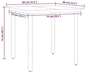 5 pcs Conjunto de jantar para jardim preto