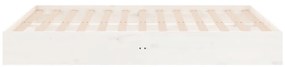 Estrutura de cama 140x190 cm madeira maciça branco