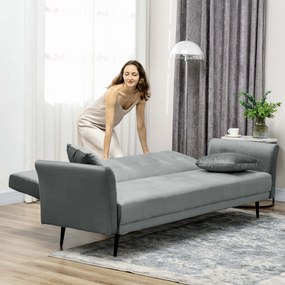 HOMCOM Sofá Cama Convertível Sofá Cama de 3 Lugares com Encosto Ajustá