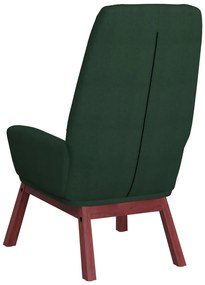 Cadeira de descanso com banco p/ pés tecido verde-escuro