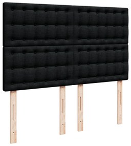 Cama com molas/colchão 160x200 cm tecido preto