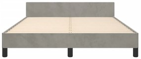 Estrutura de cama sem colchão 140x200 cm veludo cinzento-claro
