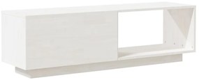 Móvel de TV 110x30x33,5 cm madeira de pinho maciça branco
