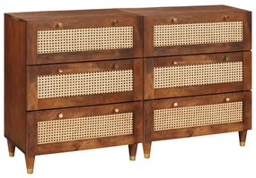 vidaXL Conjunto de Buffets 2 pcs Castanho 60 x 33,5 x 75 cm