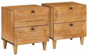 vidaXL Armário de Cabeceira 2 pcs Marrom Claro 40 x 33 x 46 cm