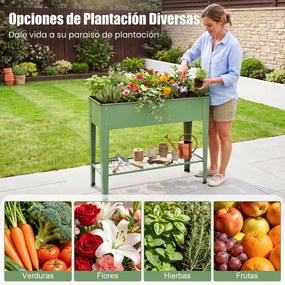 Floreiras para Plantas, 95 x 31 x 80 cm, com Estante de Rede, Verde