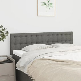 vidaXL Cabeceira de cama 2 pcs tecido 72x5x78/88 cm cinzento-escuro