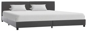 Estrutura de cama 180x200 cm couro artificial cinzento