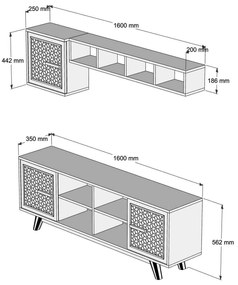 Unidade TV Ayla – Nogueira – 160 cm x 56,2 cm x 35 cm