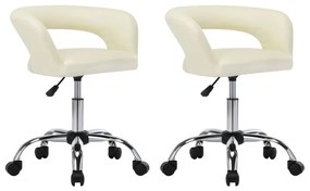 vidaXL Cadeiras de jantar 2 pcs couro artificial cor creme