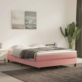 347813 vidaXL Colchão de molas ensacadas 140x200x20 cm veludo rosa