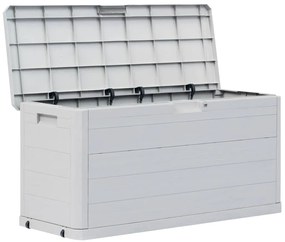 Caixa de arrumação para jardim 280 L cinzento-claro