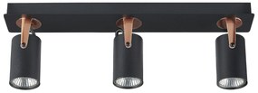 Candeeiro de teto em metal preto e cor de cobre para 3 lâmpadas KLIP Beliani