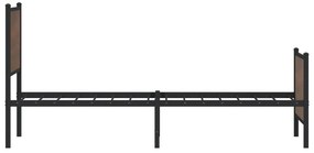 Estrutura de cama sem colchão 90x200 cm metal carvalho castanho