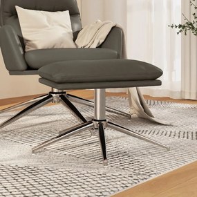 vidaXL Apoio de pés 45x29,5x35 cm couro artificial cinzento