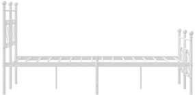 Estrutura de cama com cabeceira e pés 140x200 cm metal branco
