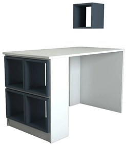 Secretária de Estudo Box – Branco e Azul – 120x75x65 cm