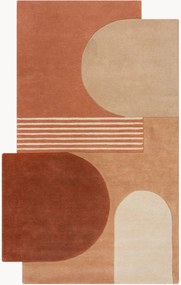 Tapete em lã artesanal com relevo Lozenge