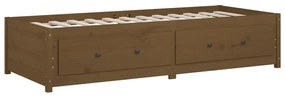 Sofá-cama solteiro pequeno 75x190 cm pinho maciço castanho mel